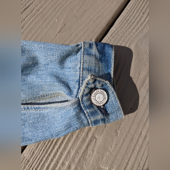 Y2K American Eagle Distressed Jean Jacket Size XS - Picture 6 of 7